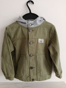 Kurtka jeansowa zielona khaki z kapturem katana dżinsowa 110 wiosenna 