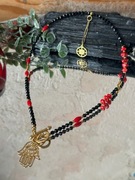 Naszyjnik z Turmalinu i Czerwonego Koralu „Nyoka” ochrona i ogień serca