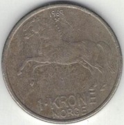 Norwegia 1 korona krone 1969 - 25 mm