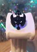 Nowy czarny pierścionek pierścień sygnet czaszka Goth emo punk rock metal