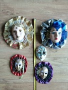 Maska wenecka na ścianę rzeźba porcelana PRL DDR 