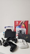 Nintendo Switch Oled biały + Nyxi Hyperion + dodatki