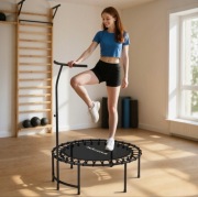 SPORTNOW Składana Trampolina Fitness Ø102 cm Mini z Uchwytem