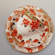 **QUATRO**zabytkowa filiżanka + patera porcelana HJC Longton 1908+