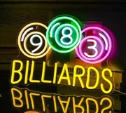 NEON BILARD BILLIARDS SZYLD LED USB STÓŁ BILARDOWY BAR PUB DEKORACJA 