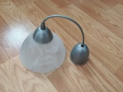 Szklany klosz do lampy wiszącej Na srebrnym uchwycie