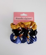 zestaw trzech gumek do włosów w stokrotki typu scrunchie