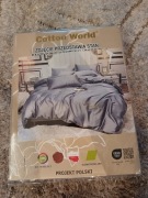 Komplet pościeli o wymiarach 160x200 + 2x 70x80 Mikrofibra z haftem srebrny