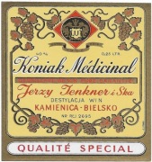 Etykieta na alkohol, KONIAK MEDICINAL, Kamienica-Bielsko, Jenkner
