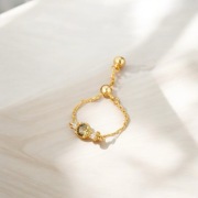 Pierścionek Stal Szlachetna Łańcuszek Cyrkonia