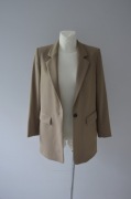Massimo Dutti beżowa wełniana marynarka premium wool blezer 36 S