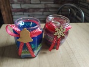 Zestaw szklanych świeczek bożonarodzeniowych 2 szt