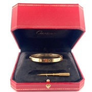 Bransoletka Cartier Love rozmiar 17 brylanty żółte złoto 750