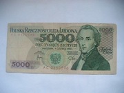 POLSKA Banknot 5000 zł 1982 r. Fryderyk Chopin seria AC
