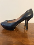 Emporio Armani szpilki 40 czarne lakierowane skóra platforma 