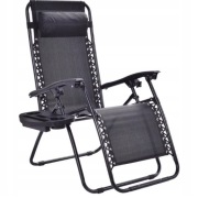 Fotel Leżak Składany Zero Gravity z Półką | Ogród | Plaża | Super Komfort