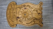 Drewniana rzeźbiona ręcznie "aplikacja- front do zegara