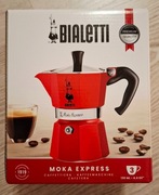 Kawiarka Bialetti Moka Express 130ml 3tz czerwona + 2 kawy mielone!!!
