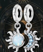 Charm do bransoletki modułowej posrebrzany opal cyrkonie charmsy