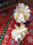 Opaska biały z żółtym 