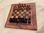 Oryginalne Szachy, kraftowe, drewno oliwne tunezyjskie