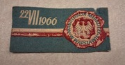 Naszywka filcowa odznaka z Manifestacji Młodzieży w Warszawie 22 07 1966 r.