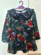 Welurowa sukienka z kołnierzykiem rozmiar 104 H&M