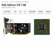 Palit GeForce 210, 1GB, 1024M SDDR3 64Bit, HDMI, D