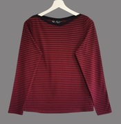 Damska bordowa bawełniana bluzka w paski z długim rękawem Bonprix S/M