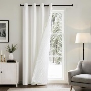 EMEMA zasłona aksamitna biała 260 x 132 cm termiczna zaciemniająca