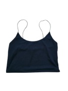 Czarny top prążek ZARA 38,M ramiączka spaghetti