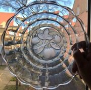 Misa szklana błękitna owocarka szroniona średnica 20cm 