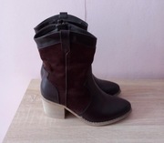 Buty na obcasie brązowe roz.38 wymiary opis