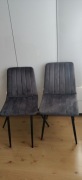 Dwa krzesła welurowe szare