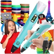 MINI DRUKARKA DŁUGOPIS 3D PEN Dzieci Magiczny +FILAMENT 109 +MATA +SZABLONY