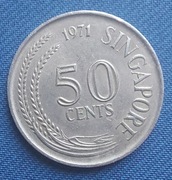 Moneta Singapur 50 centów 1971