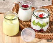 SŁOIKI DO JOGURTU PUDDINGU ZE SZKŁA  Z POKRYWKAMI 200 ML 6 SZT