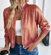 Czerwona bomberka r. L 40 kurtka bluza na zamek metaliczna