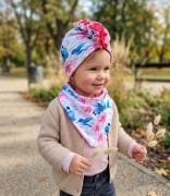 Czapka turban i apaszka zestaw wiosenny 46-48 cm /1-2 latka