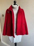 Elegancki czerwony wełniany płaszcz damski capsule wardrobe elegant premium