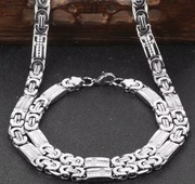 Gruby Łańcuszek Męski splot Królewski Stal 60 cm8mm 135 gram