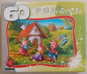 PUZZLE 60 UKŁADANKA BAJKA TRZY MAŁE ŚWINKI WILK ZWEIRZĘTA