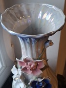 Duży wysoki porcelanowy wazon 3D róże