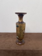 Masywny Wazon z Mosiądzu Wysadzany Kamieniami Sygnowany