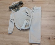 Dres dziewczęcy szerokie nogawki bawełna ocieplany 104/110