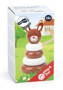 Drewniana piramidka Small Foot - królik brązowo-biały - 12m+