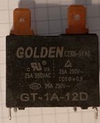 Przekaźnik GOLDEN GT-1A-12D, 12V DC/250V AC 25A, 4-pinowy