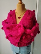 Sweter fuksjowy z bąblowy