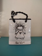 Ceramiczna torebka vintage ,,wracaj do zdrowia "