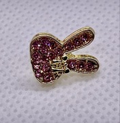 Charms “Złoty króliczek” na pasek zegarka – z różowymi cyrkoniami